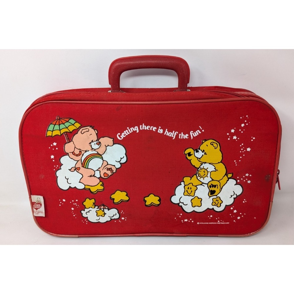 Vintage American Greetings 1983 Careβ Bears Red Kids Children Suitcase 80s 1980s